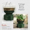 Vintage Brass wood planter 1