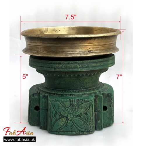 FabAsia Vintage Brass wood planter 3 scaled