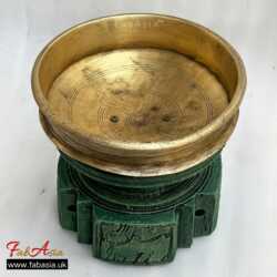 FabAsia Vintage Brass wood planter 6