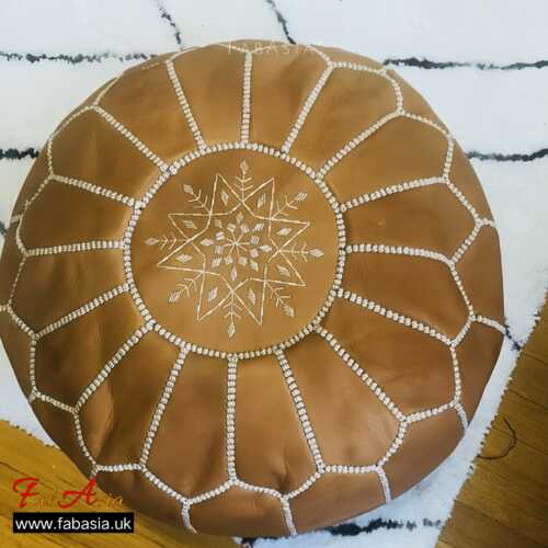 FabAsia Beautiful Leather Poufs 5